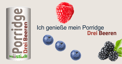 Infobild des Müslis Drei Beeren Porridge von müsli.de
